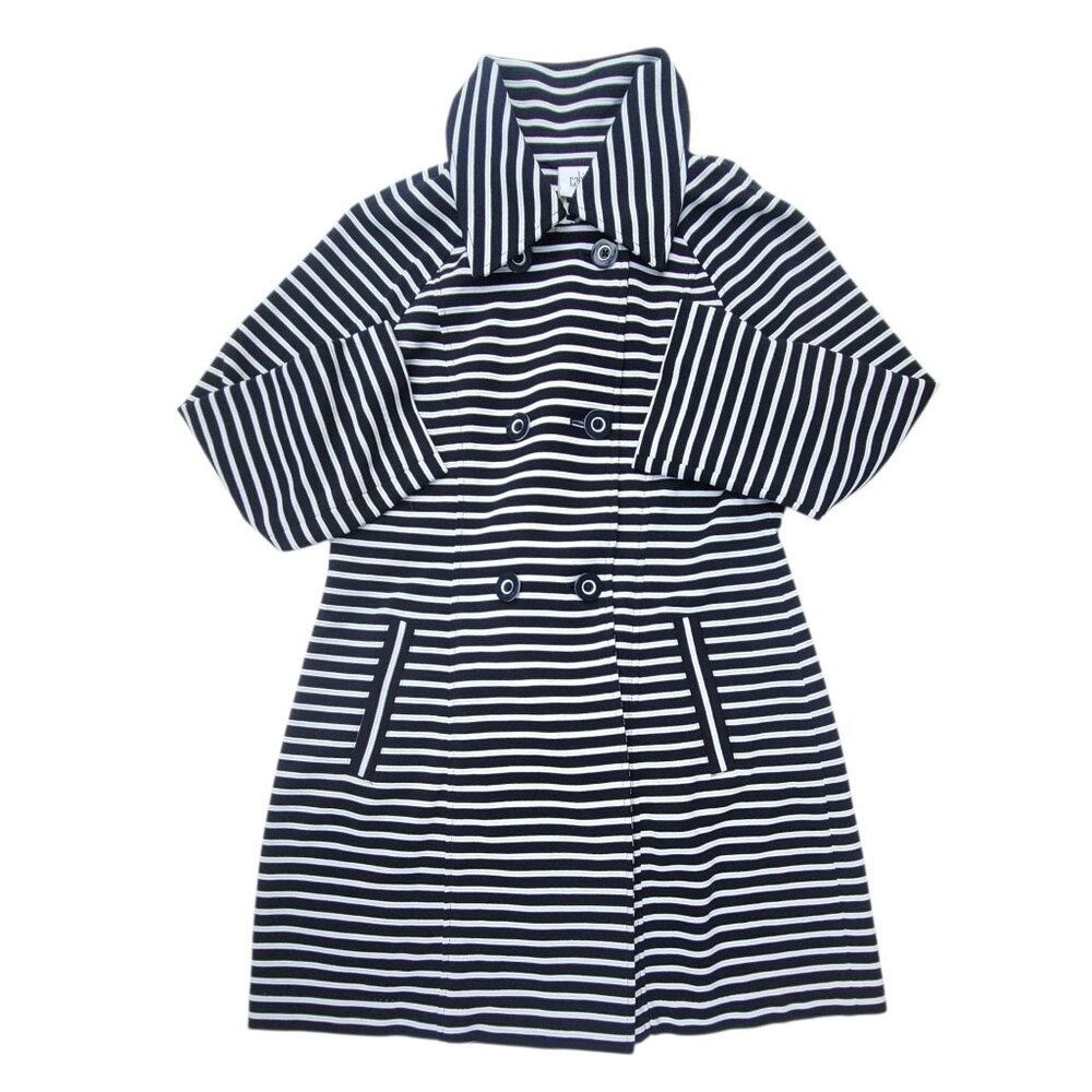 Cabi Womens Striped Double-Breasted Coat Blue White Nauticle Preppy - Picture 6 of 16